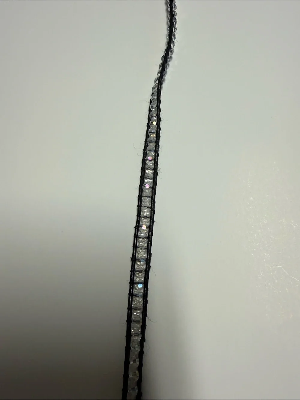 Crystal Beaded Wrap Bracelet Necklace - Black
